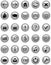 Grey web icons, buttons