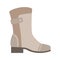 Grey Wellington Boot, Isolated Footwear Flat Icon, Shoes Store Assortment Item