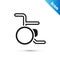 Grey Wheelchair for disabled person icon isolated on white background. Vector