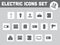 Grey And White Icon Set Of Electronics Or Electronic Items
