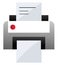 Grey and white printer vector illustration on a