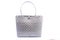 Grey wicker tote bag, isolated