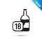 Grey Wine bottle icon isolated on white background. Age limit for alcohol. Vector