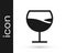 Grey Wine glass icon isolated on white background. Wineglass sign. Vector Illustration