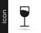 Grey Wine glass icon isolated on white background. Wineglass sign. Vector Illustration