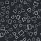 Grey Wireless laptop icon isolated seamless pattern on black background. Internet of things concept with wireless