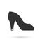 Grey Woman shoe with high heel icon isolated on white background. Vector
