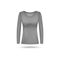 Grey women`s shirt with long sleeve - realistic mockup with blank copy space