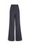Grey women`s wide classic trousers made of wool fabric isolated on white