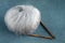 Grey yarn ball of mohair angora wool for knitting with knittin