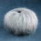 Grey yarn ball of mohair angora wool for knitting on the velve