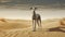 Greyhound Dog In The Desert: Richly Detailed Digital Art