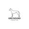 Greyhound silhouette, animal design vector icon illustration
