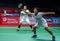 Greysia Polii and Apriyani Rahayu of Indonesia in action during womens doubles badminton tournament