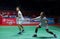 Greysia Polii and Apriyani Rahayu of Indonesia in action during womens doubles badminton tournament