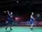 Greysia Polii and Apriyani Rahayu of Indonesia in action during womens doubles badminton tournament