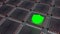 Grid of black cpus with shining green shield icon cybersecurity