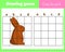 Grid copy worksheet. educational children game. Printable drawing activity for toddlers and kids. Easter theme