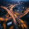 A grid of criss-crossing highways, overpasses and ramps.