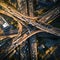 A grid of criss-crossing highways, overpasses and ramps.