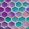 A grid of hexagons in shades of pink and purple, with a central diamond shape in white2, Generative AI