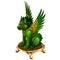 Griffin figurine made of jade isolated on white background. Statuette of a mythological monster made of nephrite in the
