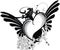 Griffin Heraldic black heart tattoo tshirt