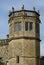 Griffin statues, tower of Lacock Abbey, England