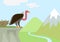 Griffin vulture rock nest flat cartoon vector wild animals birds