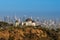 Griffith Observatory and downtown Los Angeles in CA