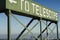 Griffith Observatory in Hollywood Los Angeles, view of the telescope sign