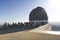 Griffith Observatory in Hollywood Los Angeles, view of the telescope sign