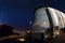 Griffith Observatory with shining stars on sky