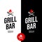 Grill Bar Logo Modern Label Graphic Design with Flat Illustration for Barbeque