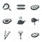 Grill and barbecue related icons set