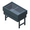 Grill bbq icon isometric vector. Fish master