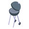 Grill cart icon isometric vector. Fire master