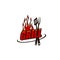 Grill icon for BBQ restaurant, barbecue steak bar