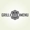 Grill menu design template. Grill or barbecue symbol. Vector Illustration.