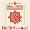 Grill menu emblem and icons dark red
