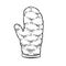 Grill mitt or Kitchen protective oven glove outline icon