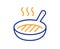 Grill pan line icon. Cooking food griddle sign. Vector