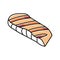 grill salmon color icon vector illustration