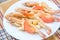 Grill shrimps with garlic and tomato