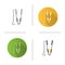 Grill skewer and tongs icon