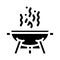 grill smell glyph icon vector illustration