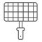 Grill steel grid thin line icon, picnic concept, Barbecue grille for grilling sign on white background, Lattice for
