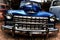 Grill of Vintage Blue Automobile