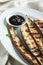 Grilled Asian long eggplant with Hoisin sauce