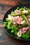 Grilled Asparagus, parma ham salad with mozzarella cheese and green vegetables